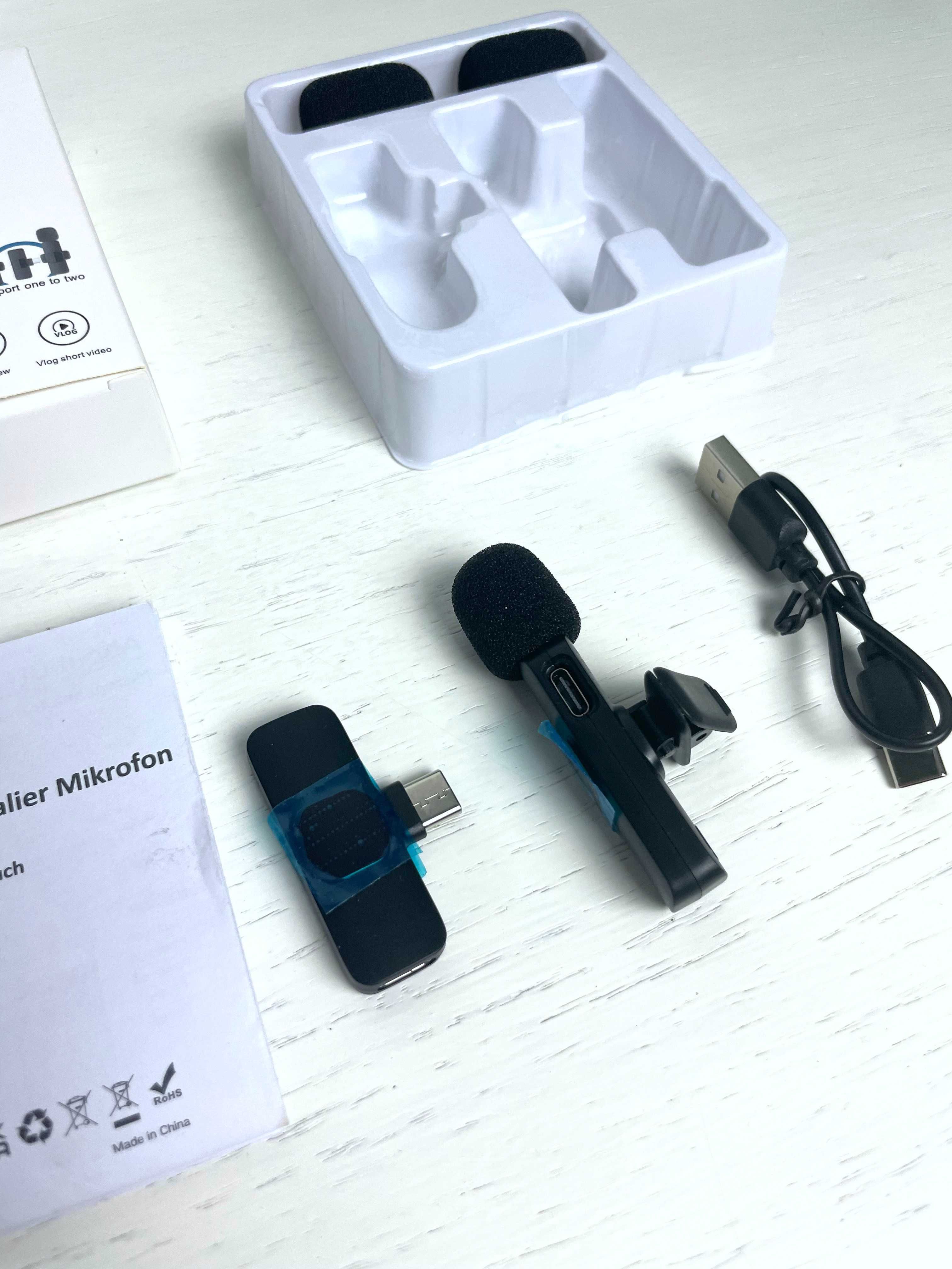 NOWY Mikrofon Bezprzewodowy Lavalier / USB-c