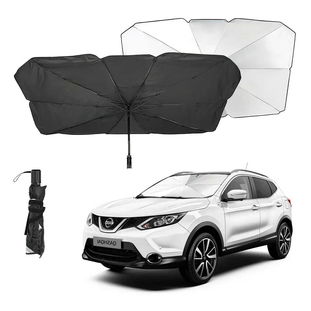 Автомобильный зонт на лобовое стекло Car Umbrellas, чёрный