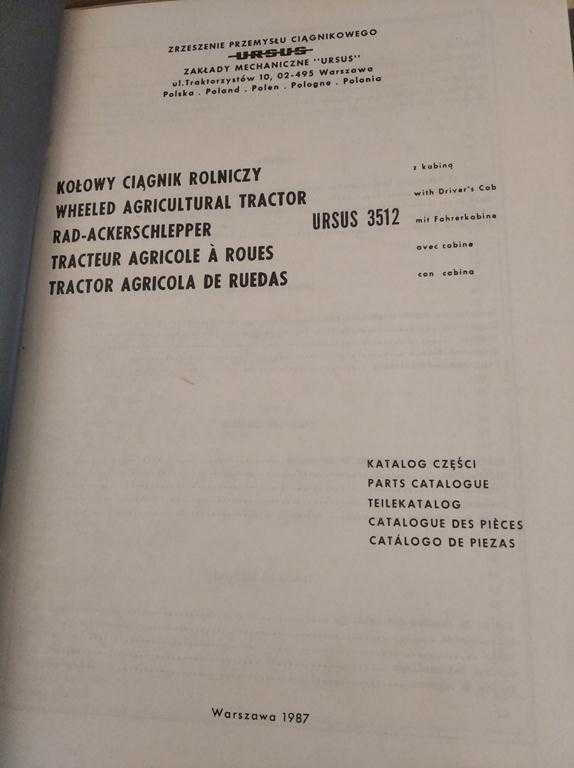Katalog części Ursus 3512 oryginalny + 2 GRATISy