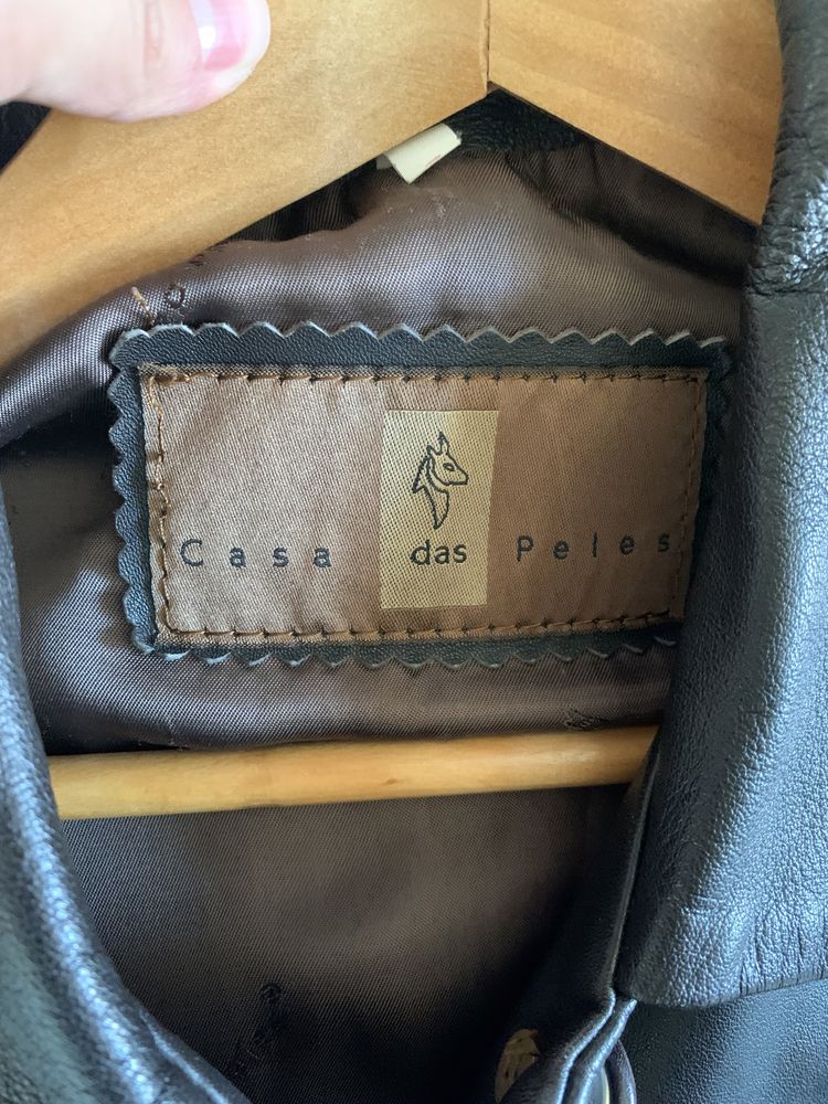 Casaco de pele Preto