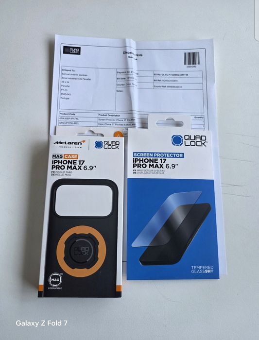 Iphone 17 Pro Max QuadLock Capa e Película+Carregador 20w e Case AirTa