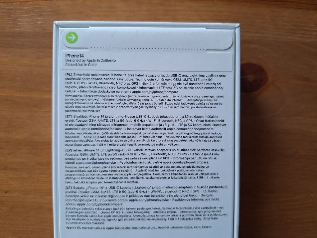 iPhone 14 128 GB Midnight na gwarancji