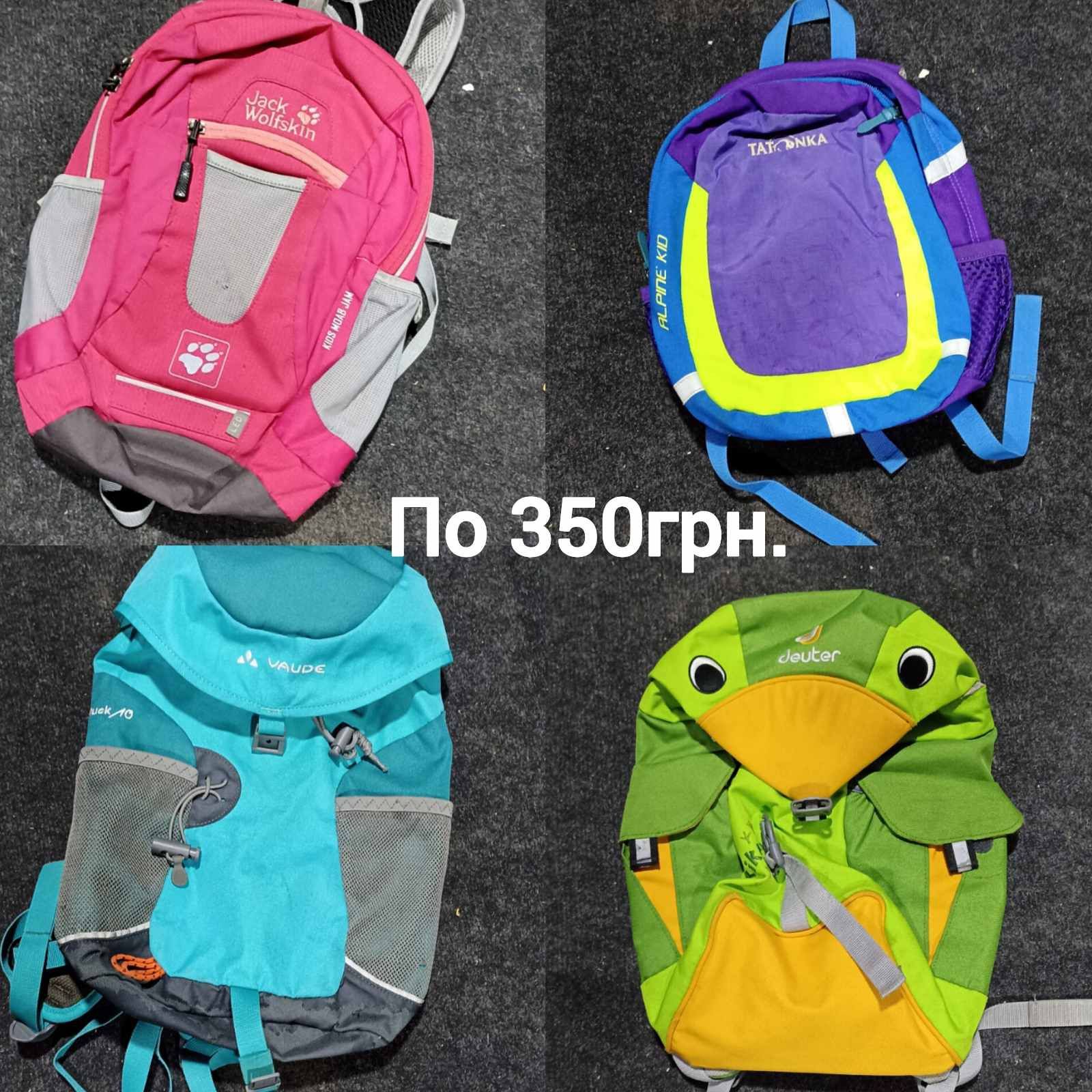 Рюкзаки різних видів і розмірів.