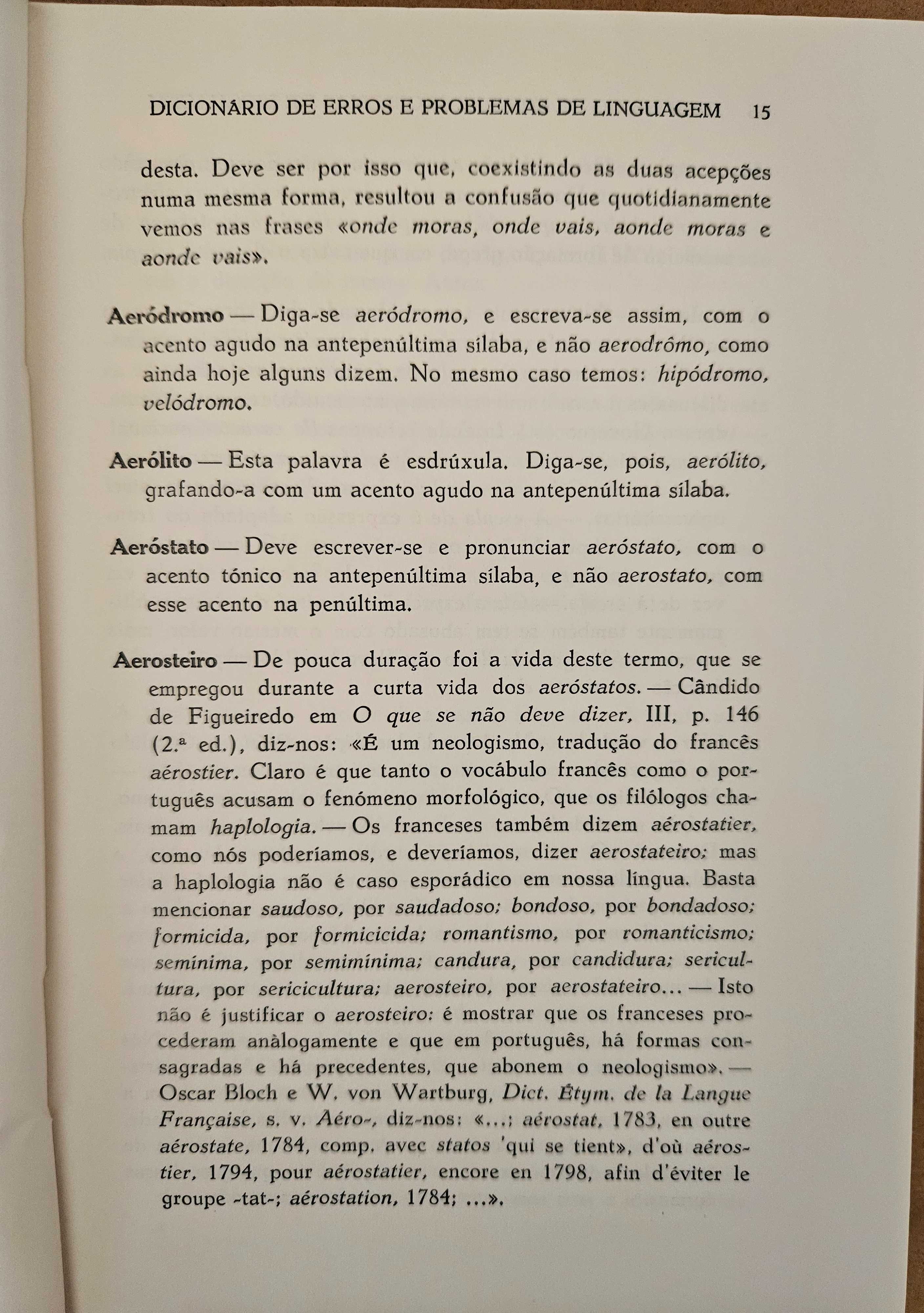 Livro Dicionário de Erros e Problemas de Linguagem