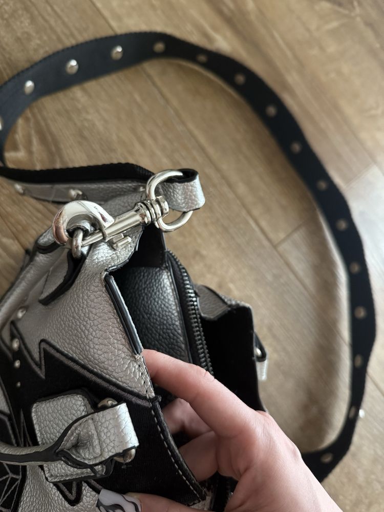 Steve madden srebrna torebka torba przez ramię y2k