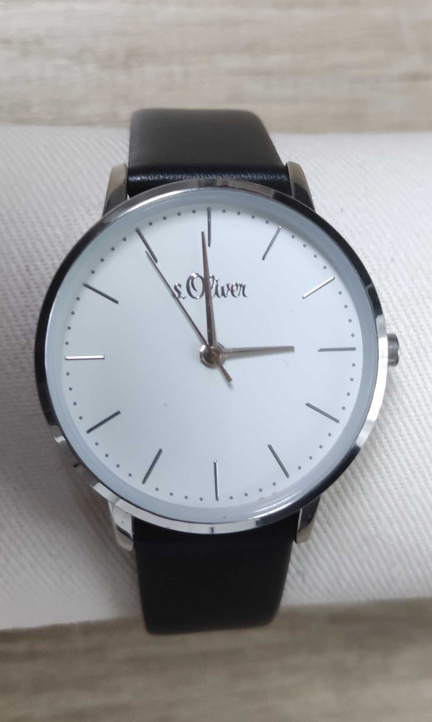 s.Oliver O-3440-LQ analogowy kwarcowy zegarek ze skórzanym paskiem