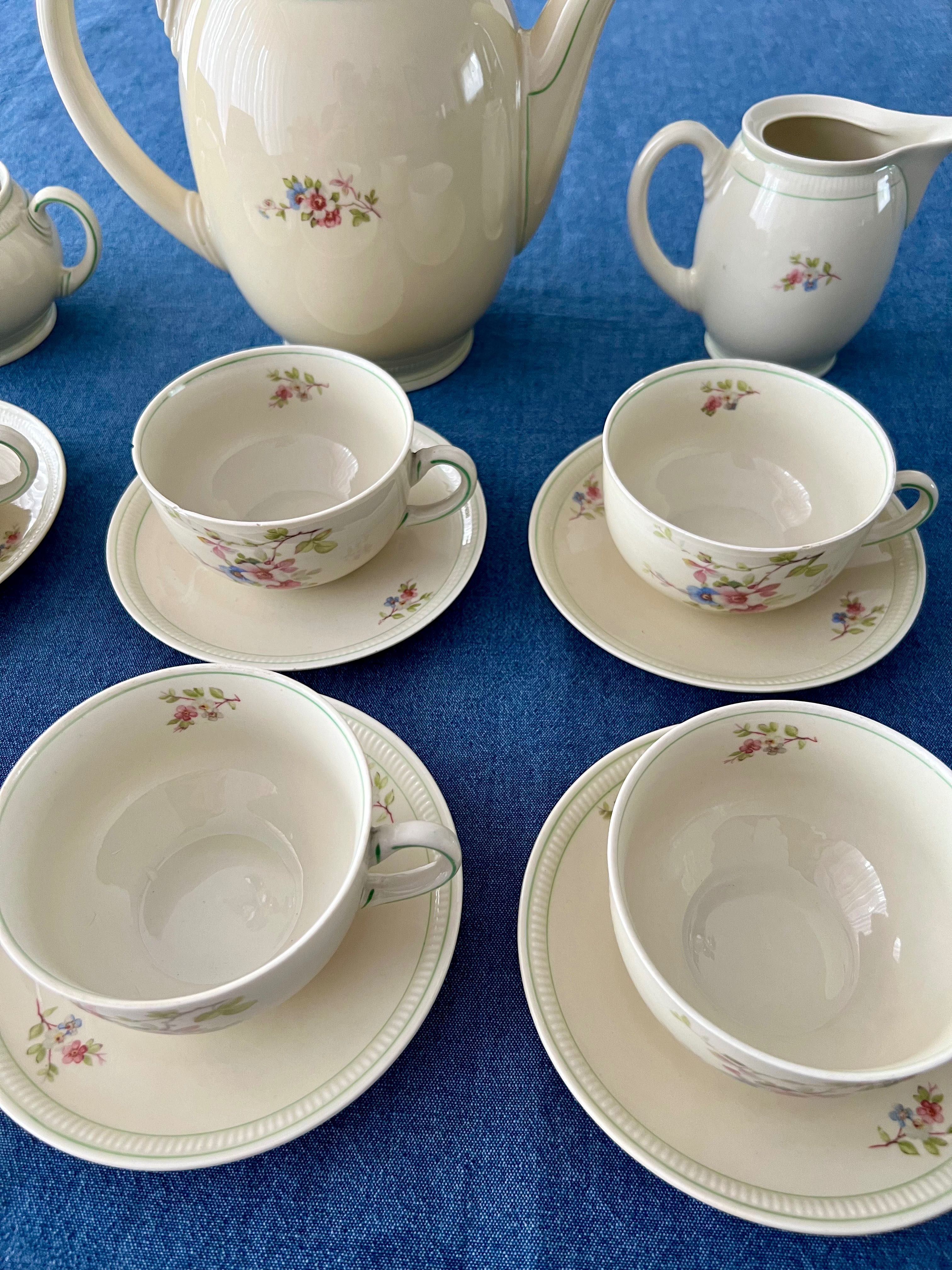 Serwis do kawy herbaty kompletny Brunhilde Elfenbein porcelana Bavaria