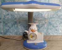 Настольная лампа с часами "Пингвин"