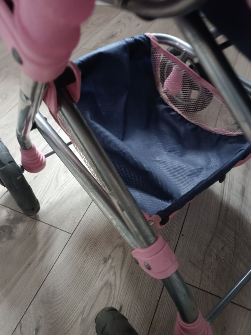 Wózek dla lalek różowo niebieski