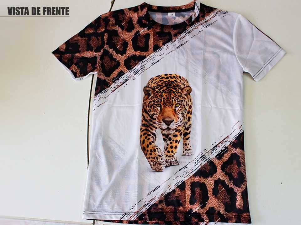 T-shirt branca Leopardo