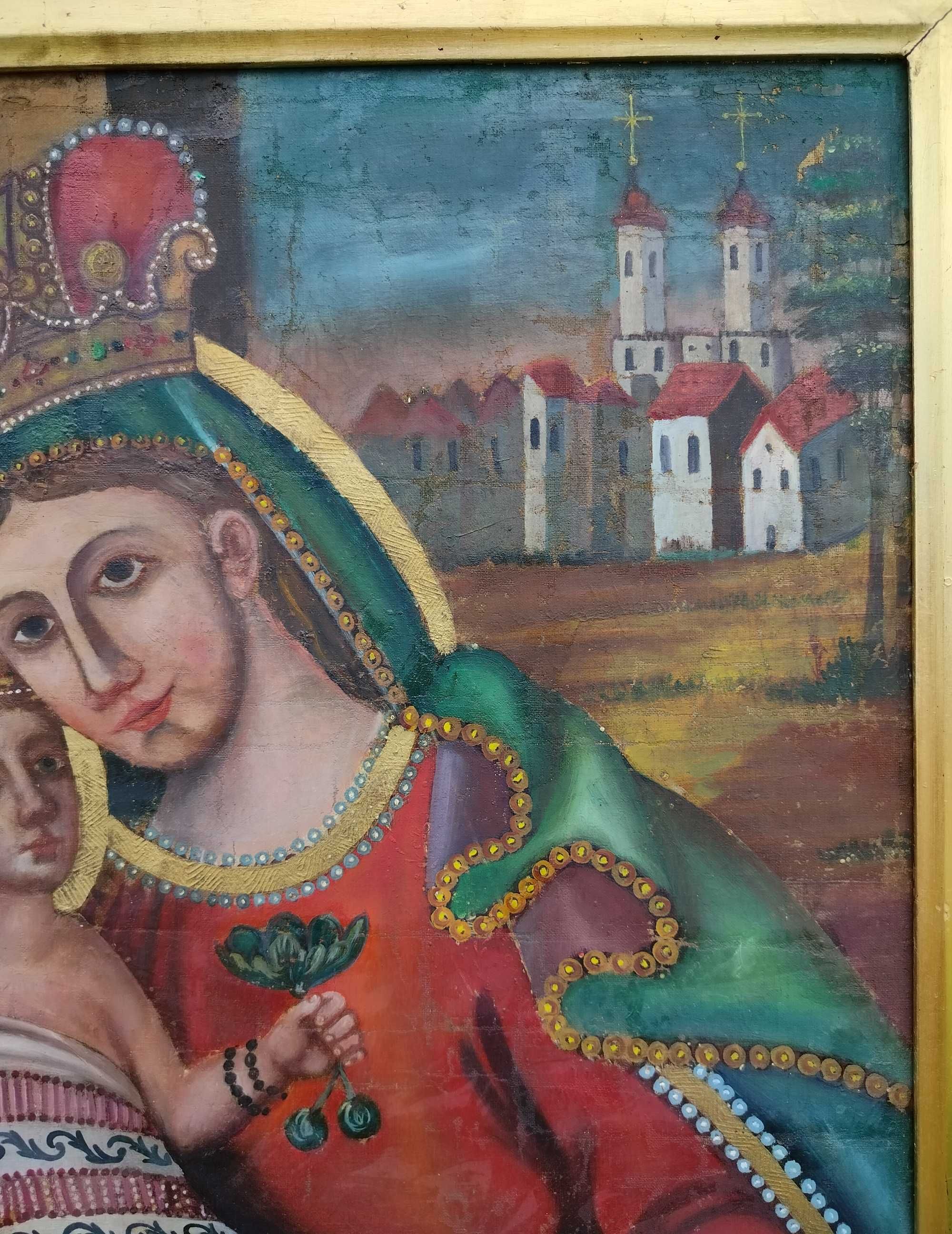 Matka Boska Dzikowska stary duzy obraz