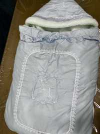 Конверт/одеялко на овчине для выписки новорожд.
