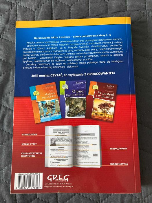 Opracowania lektur i wierszy - szkoła podstawowa kl.4-6