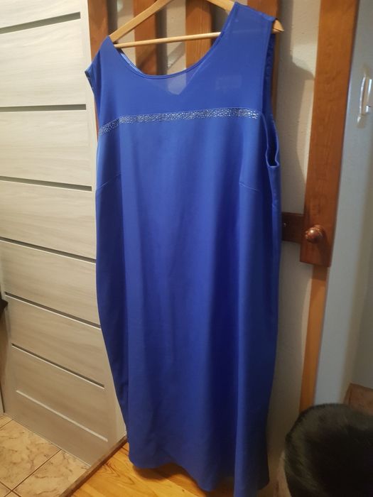 Elegancka sukienka wizytowa z żakietem rozm 54 XXXL