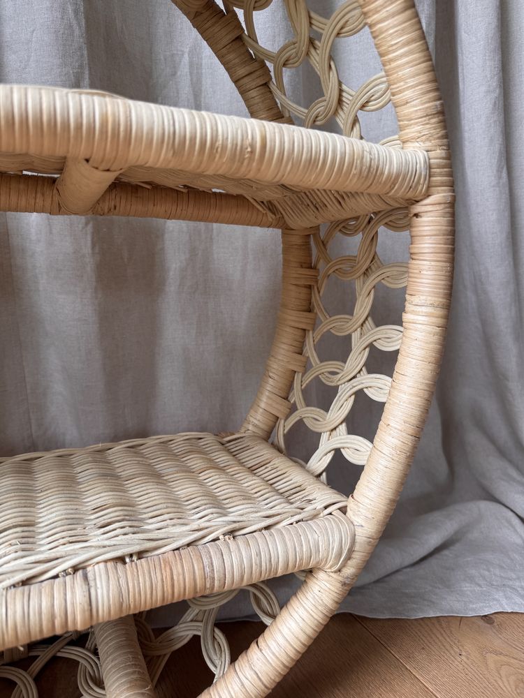 Półka okrągła rattanowa Positano Boho Swing jak nowa