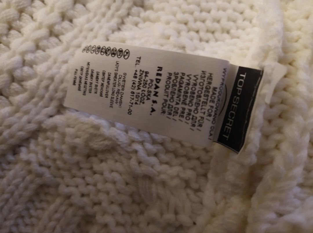 Nowy bialy sweter Top secret 42
