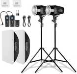 Lampy błyskowe Godox Studio do fotografii, 2 x 180 W