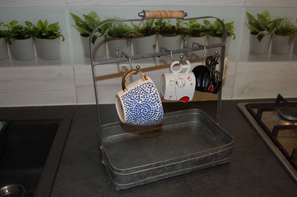 Stojak metalowy, przenośny, na kubki, przyprawy, kawę - NOWE