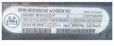 Oś BPW SKHBF 9010 ECO -P / bpw srbf 9010 eco-9 (po 2018)/skrb9022k01