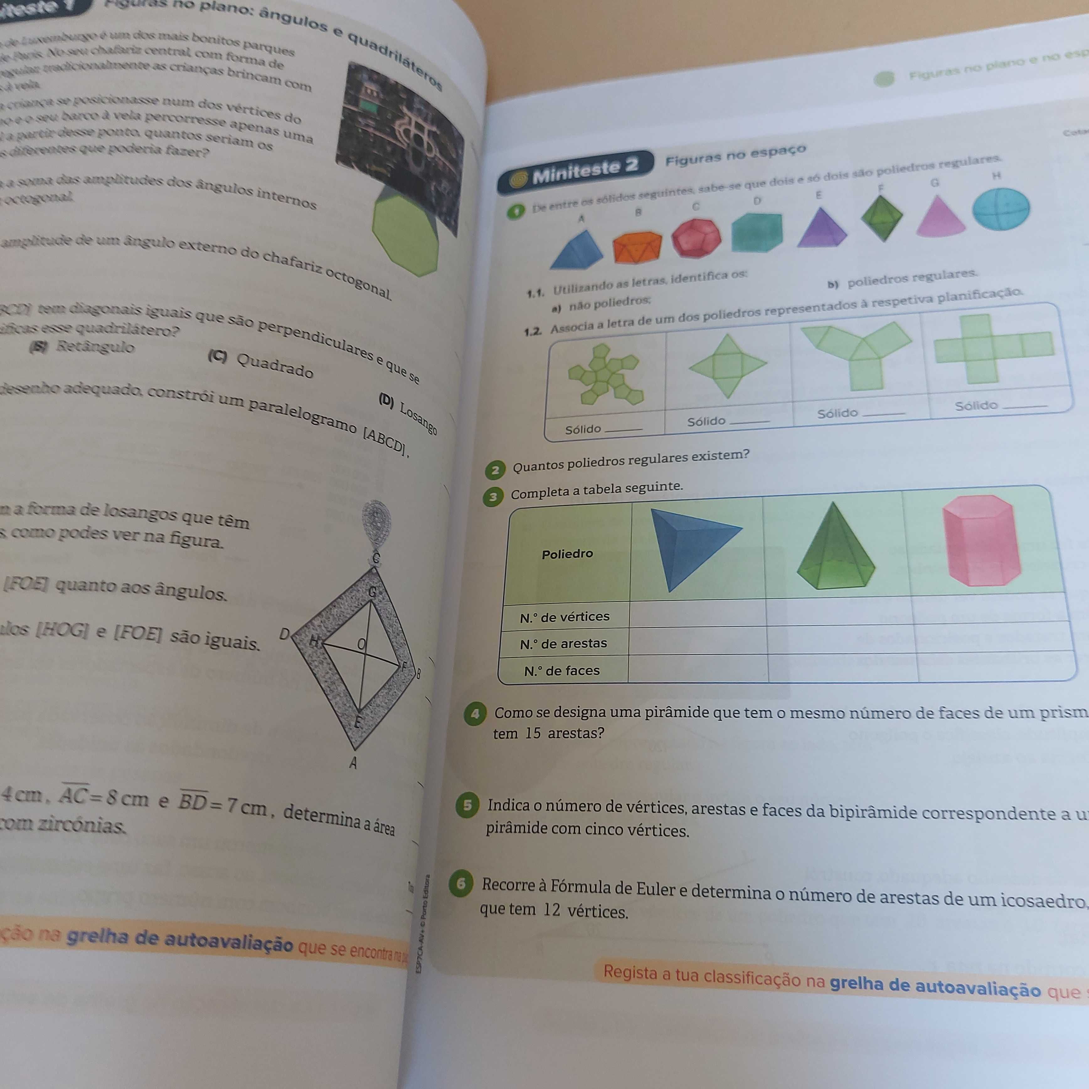 Livro caderno atividades matemática espiral 7