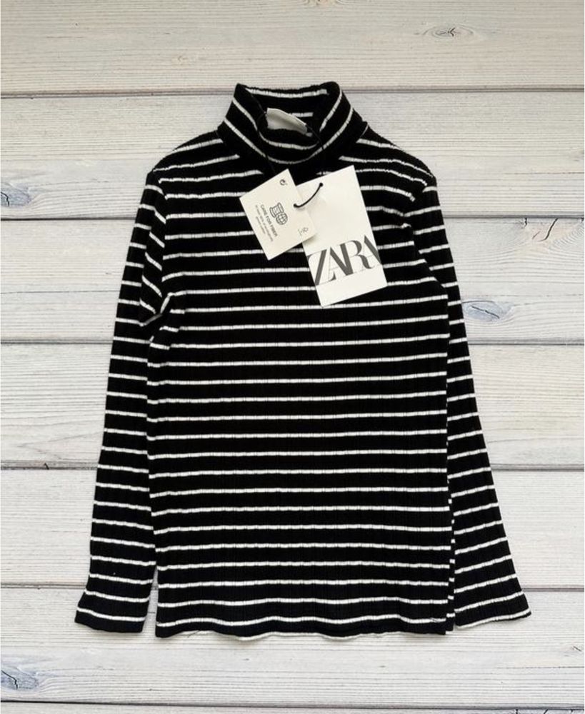 Тельняшка гольф водолазка в полоску полосатий светр кофта Zara 116 122