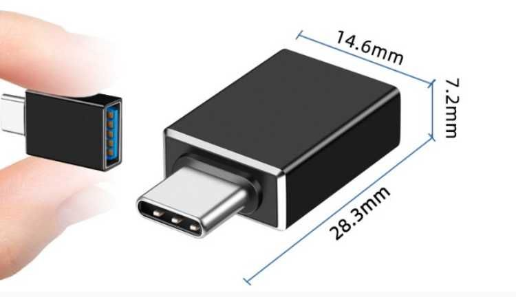 Переходник TYPE-C->OTG (USB 3.0) для подключения флешки к телефону отг