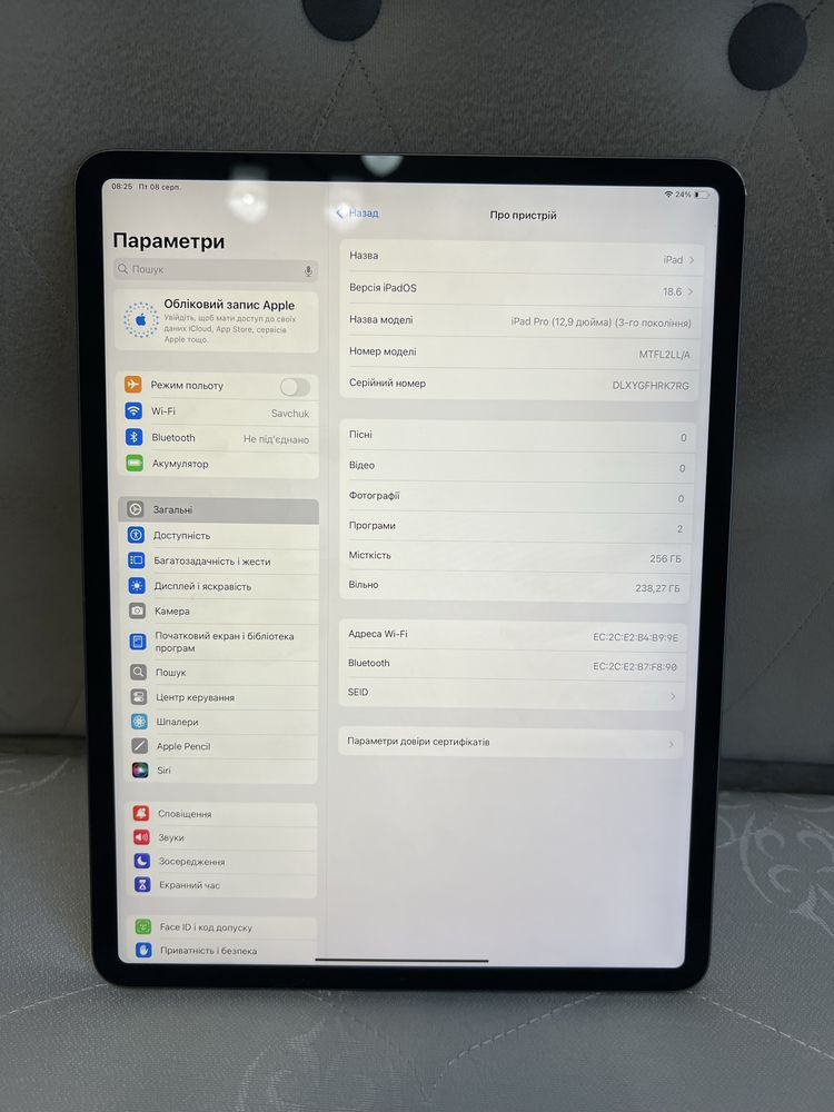 iPad 12,9 3 256 GB Wi fi