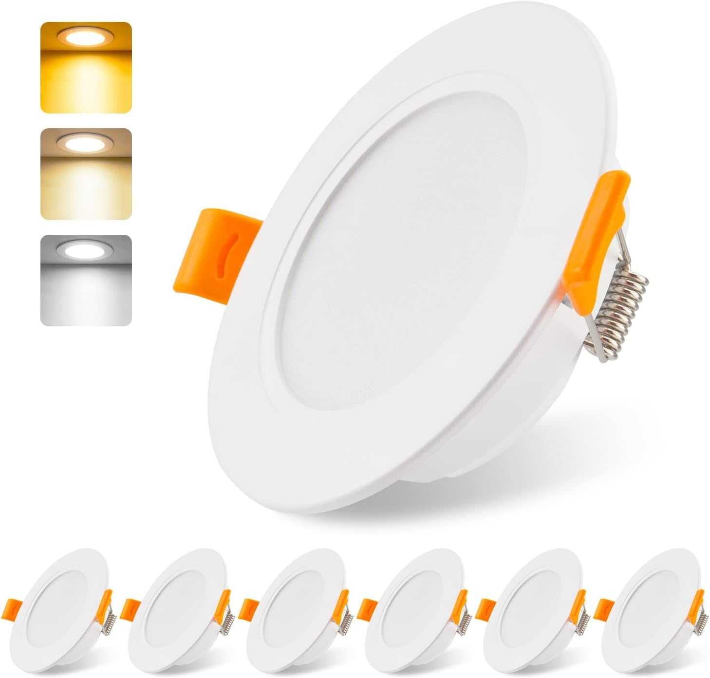 Reflektory LED wpuszczane 230 V płaski 5 W 6 sztuk