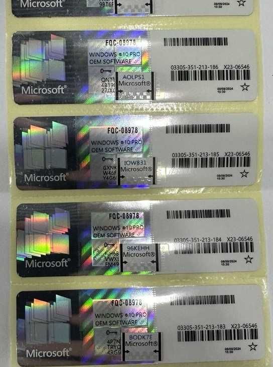 Наклейки лицензия Windows 10/11 Pro Genuine Наклейки ліцензія