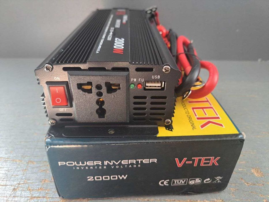 2000W Инвертор V-TEK Преобразователь 12V 220V. Інвертор з USB