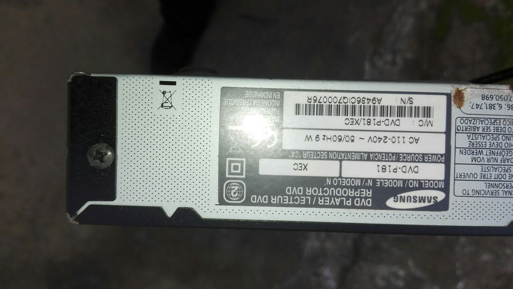 Dvd Samsung P181 xec