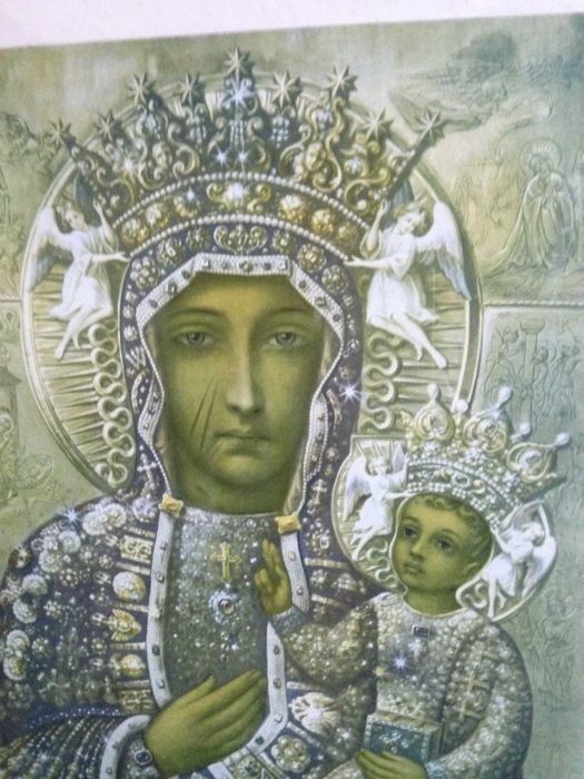 Obraz, Matka Boska Częstochowska, duży z lat 50-tych XX w.