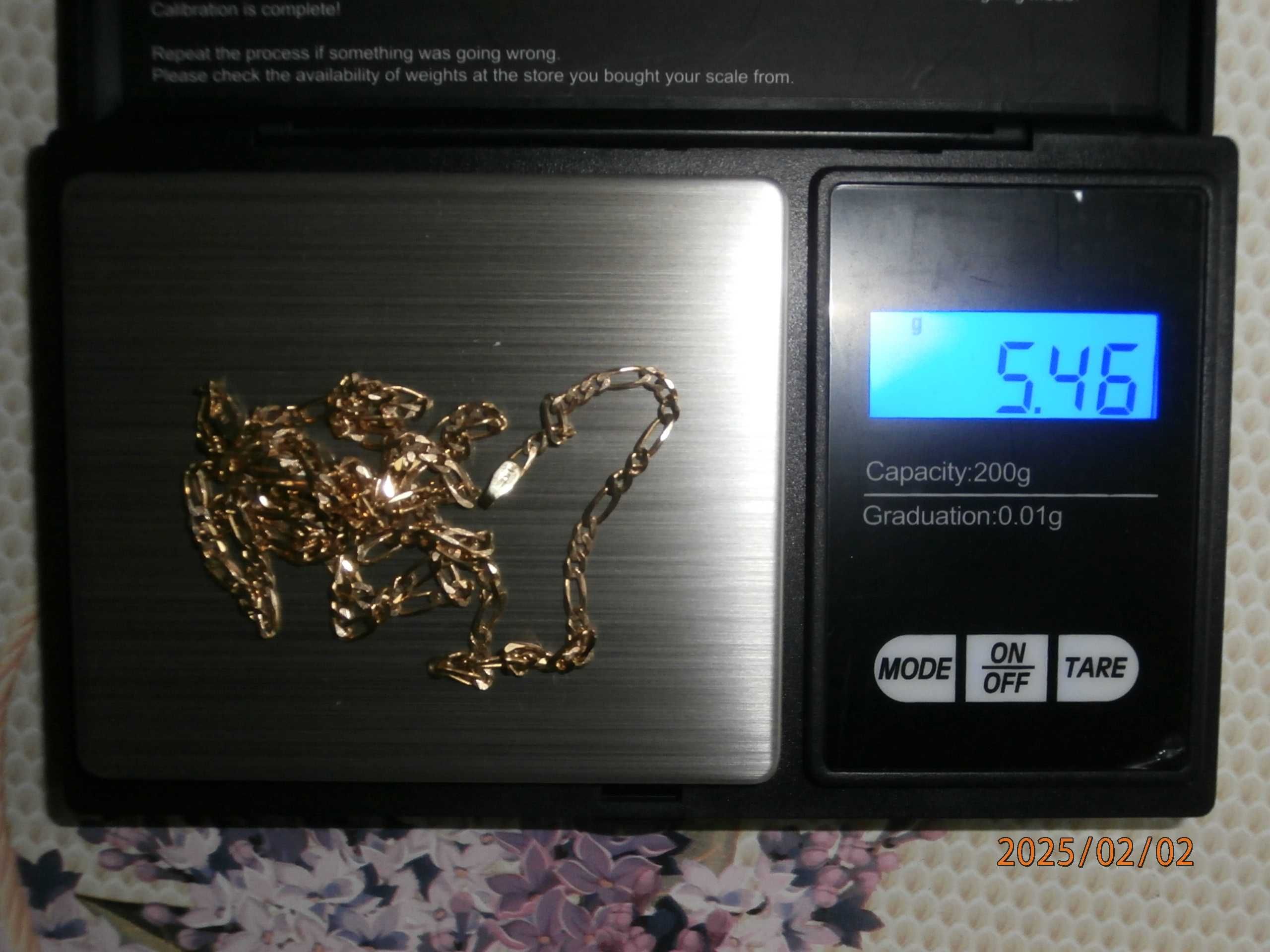 Łańcuszek złoty złoto pr. 585, 565 mm długości 5,5g - Unisex