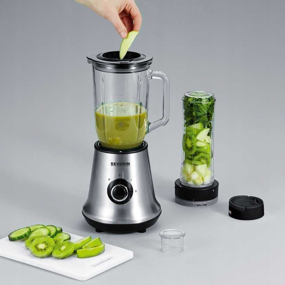 Blender szklany + mikser do smoothie 2 w 1 Severin SM 3737 butelka