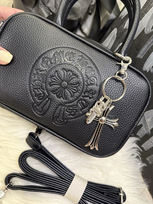 Сумка чорна chrome hearts з брелком