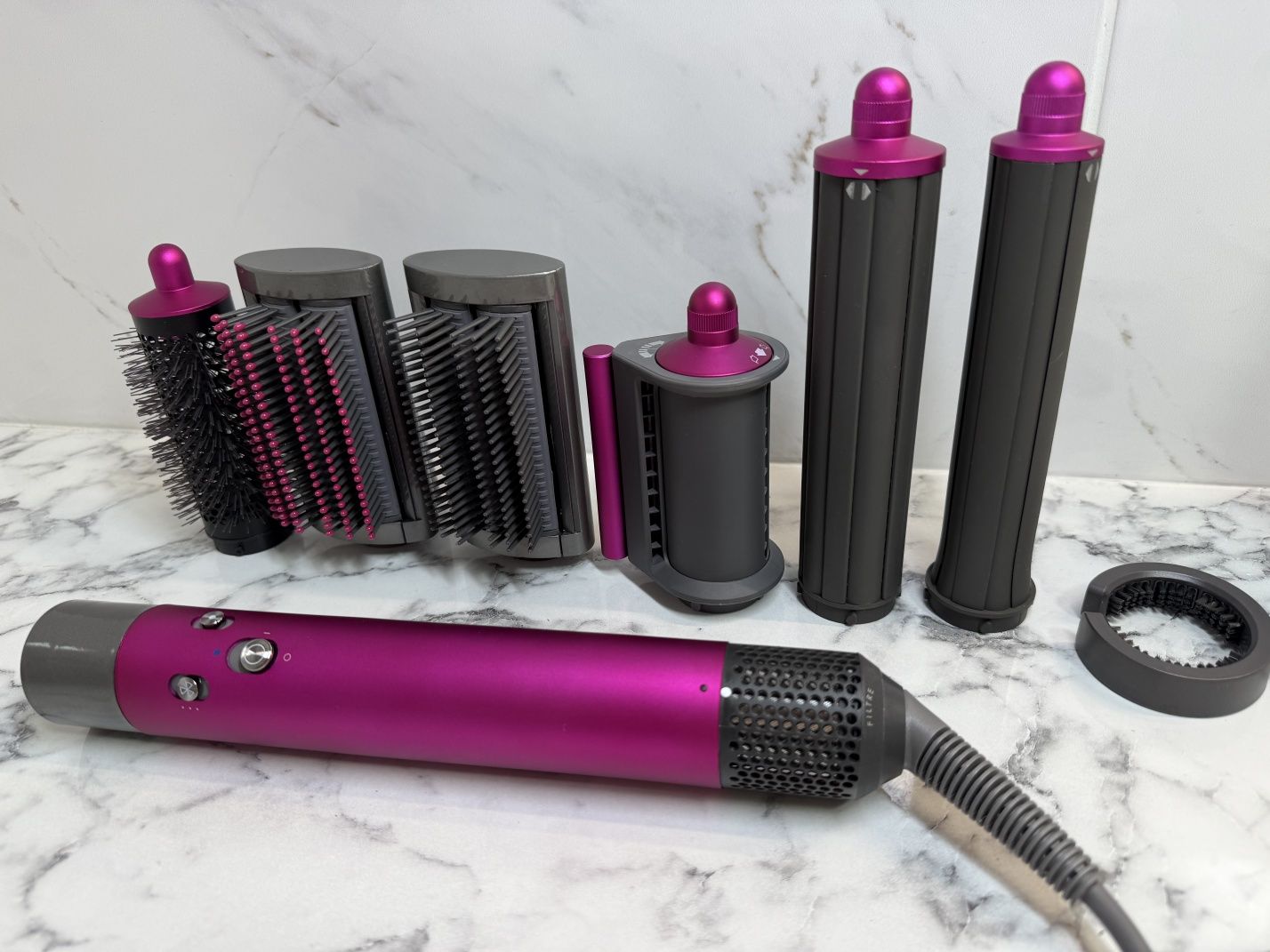 Стайлер dyson дайсон для волос с 6 насадками Airwrap hs05 fuchsia
