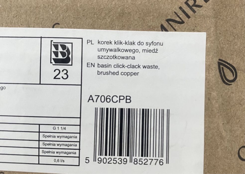 Omnirez klik klak korek miedź szczotkowana