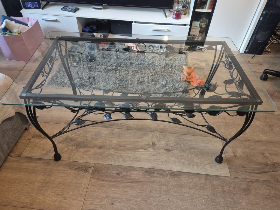 Stół Szklany Metalowy