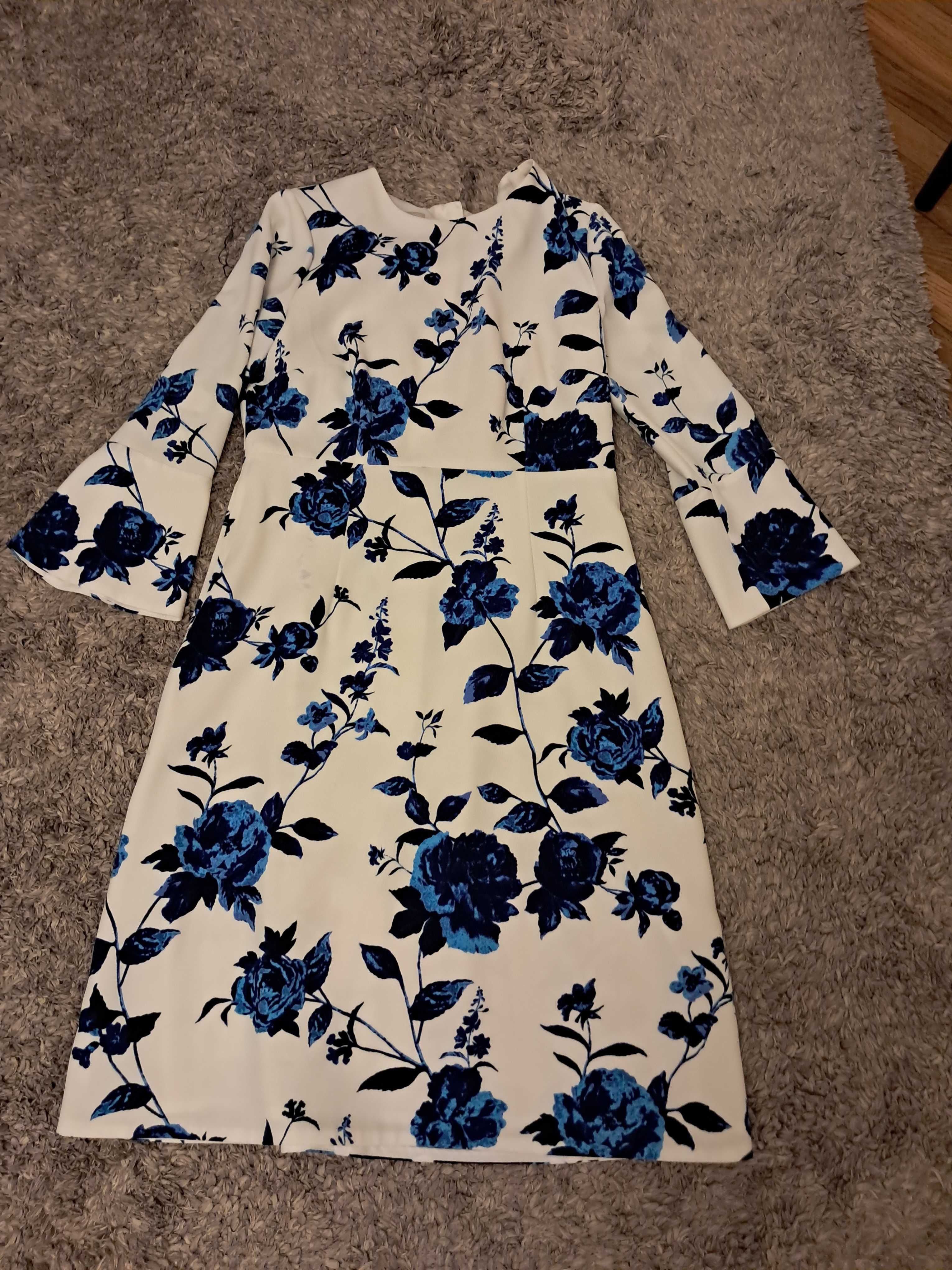 Elegancka biała sukienka Hobbs rozm. S/M