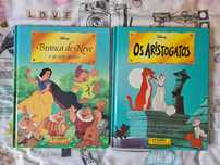 2 livros da Disney "Os Aristogatos" e "Branca de Neve"