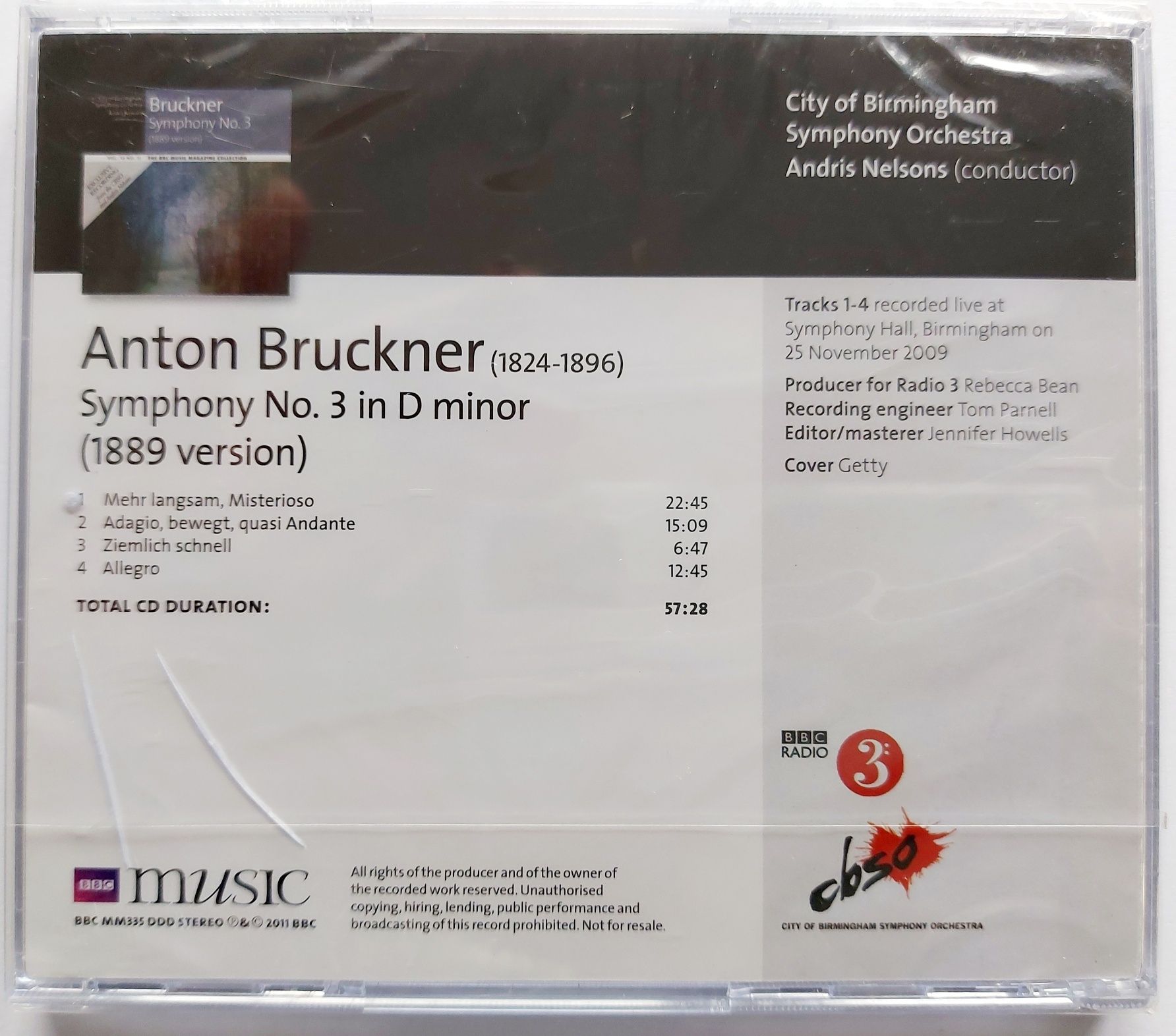 Bruckner Symhony No.3 2011r (Nowa)