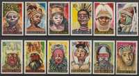 znaczki Gwinea - 1965 - seria maski obrzędowe - czyste **