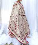 Orientalna chusta dupatta haftowana ręcznie paisley haft czerwony