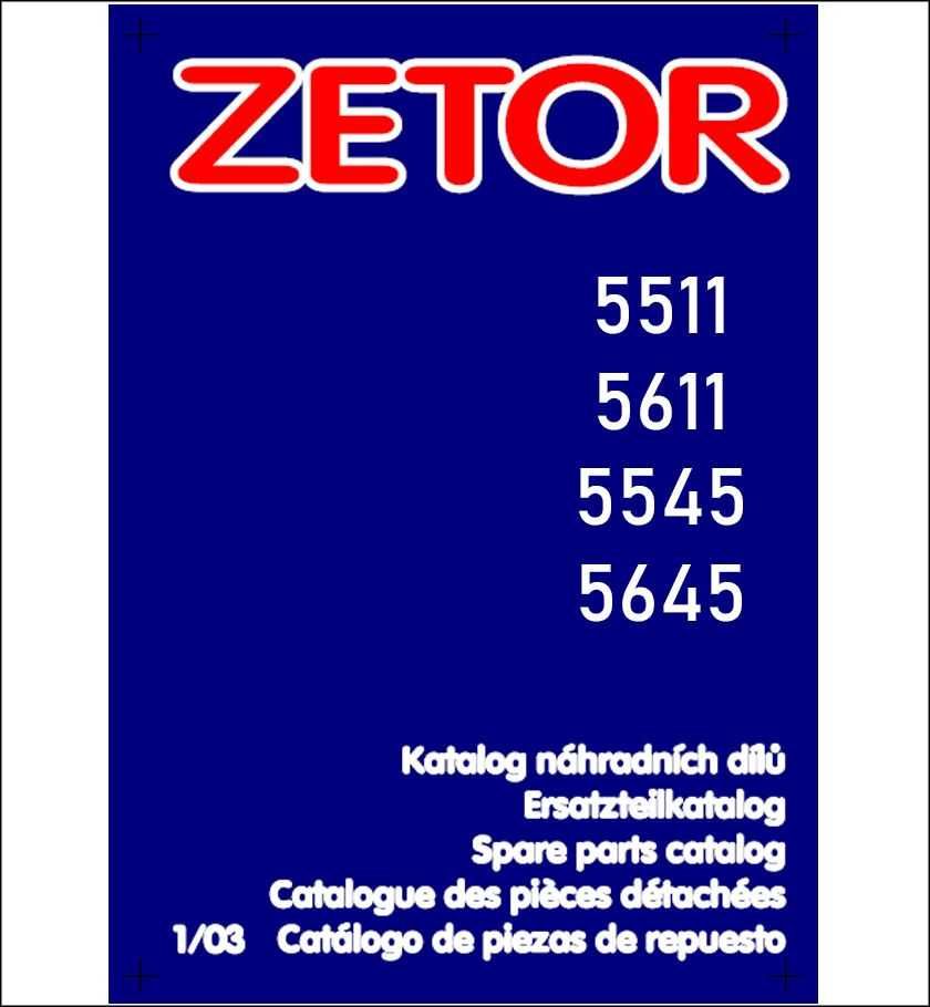 Katalog części Zetor 5511, 5611, 5545,  5645