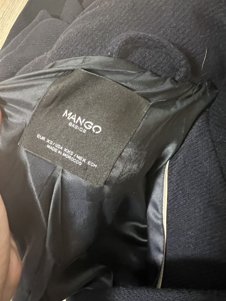 Шерстяное пальто mango xs,s