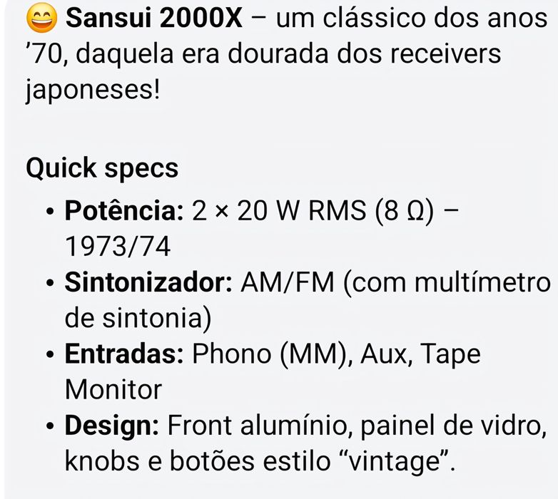 Sansui 2000x e colunas Sansui SP 2500