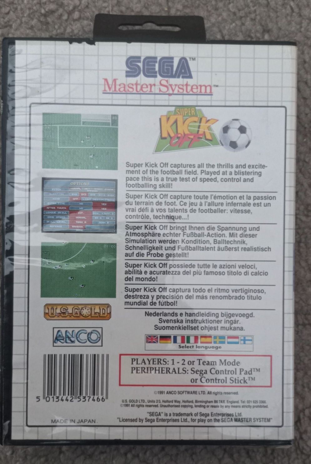 Master System jogo Super Kick Off