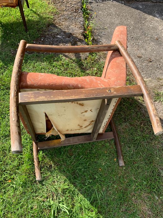 PRL retro vintage Fotel typ B-8410, Polska Do renowacji