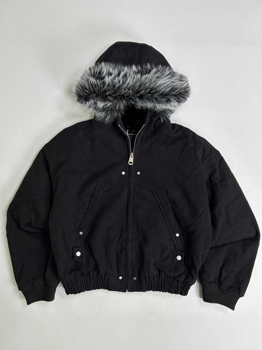 Бомбер чорний MA-1 з хутром аляска куртка курточка черная opium M L S
