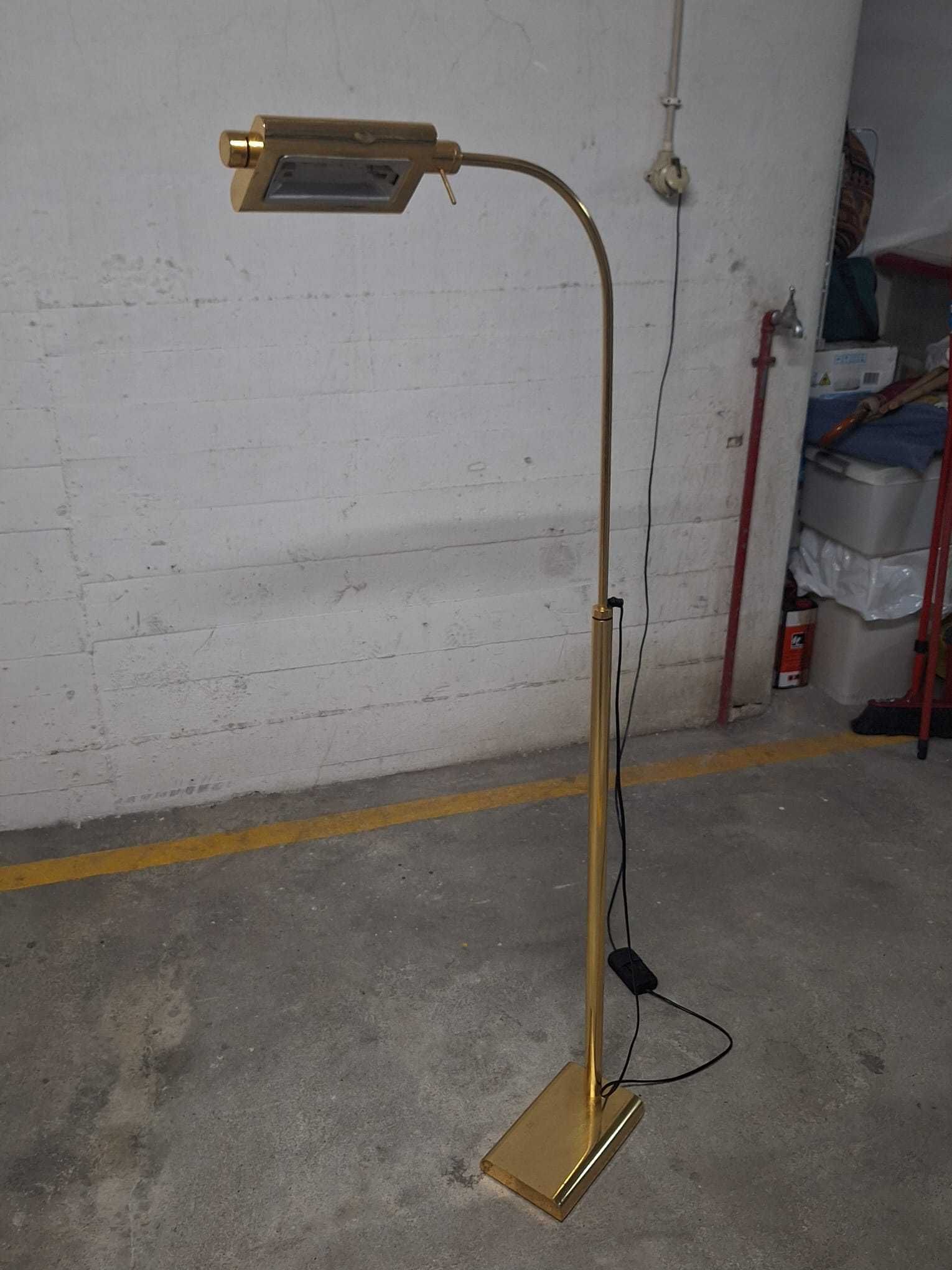 Candeeiro de Pé em Latão com Dimmer – Vintage, 1,55 m Altura
